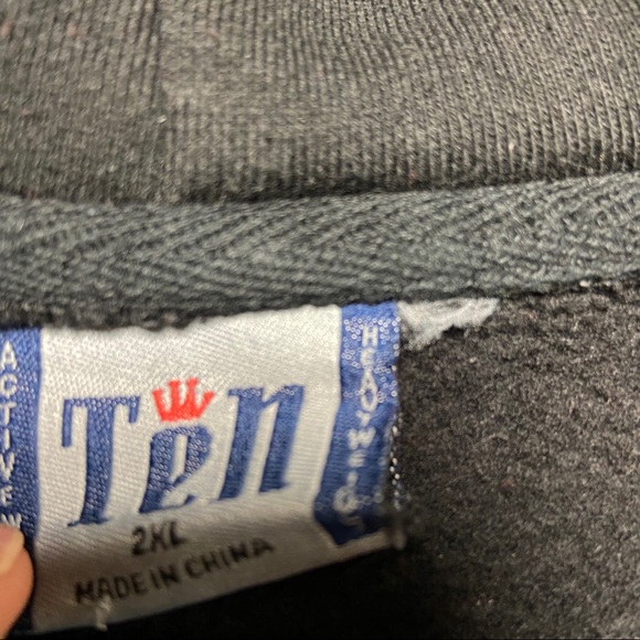 Ten Mens Hooded Sweatshirt Black/Gray 2XL - Picture 7 of 8